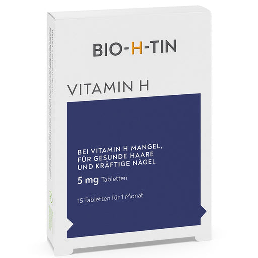 BIO-H-TIN Vitamin H 5 mg Tabletten für gesunde Haare & kräftige Nägel, 15 St. Tabletten