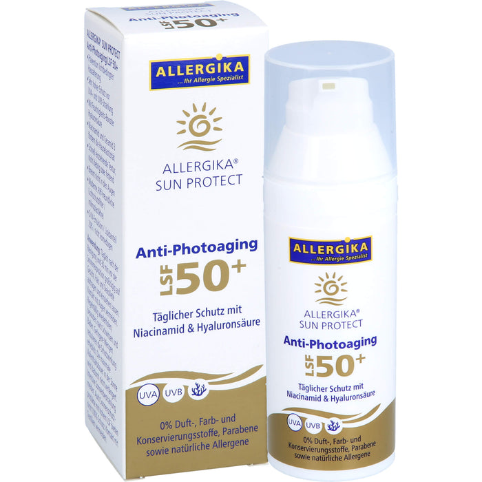 ALLERGIKA Sun Protect Anti-Photoaging LSF 50+ sehr hoher Schutz vor vorzeitiger Hautalterung bei sensibler, trockener Haut, 50 ml Creme