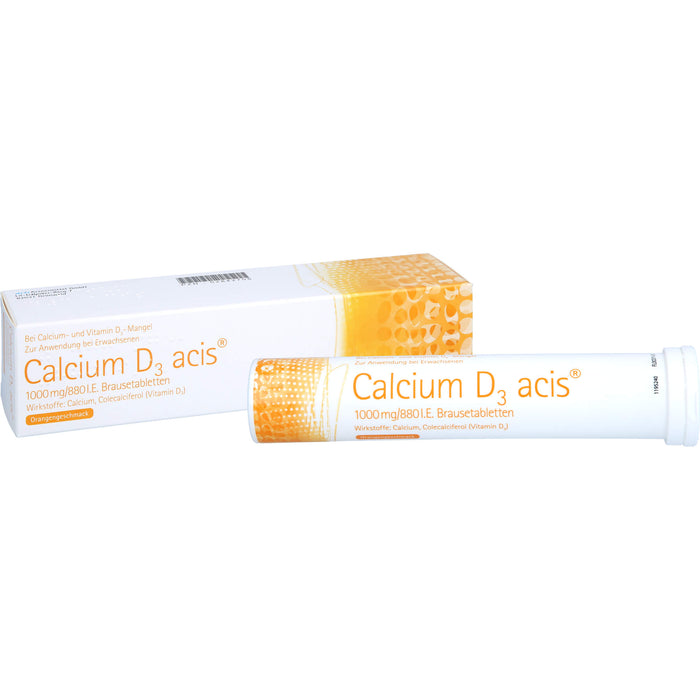 Acis Calcium D3 1000 mg/880 I.E. Brausetabletten mit Orangengeschmack, 20 St. Tabletten