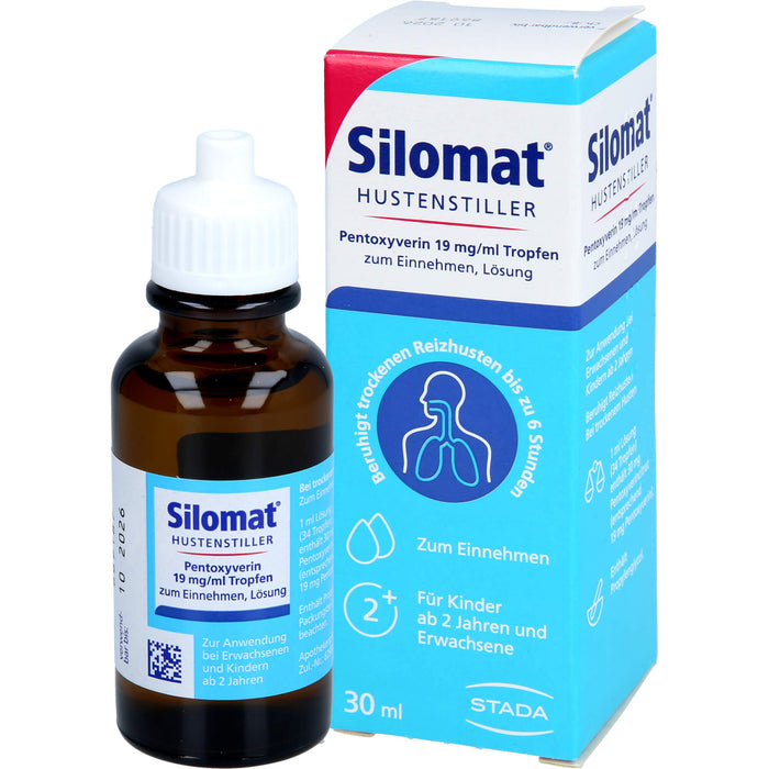 Silomat Hustenstiller Pentoxyverin 19 mg/ml Tropfen beruhigt trockenen Reizhusten, 30 ml Lösung