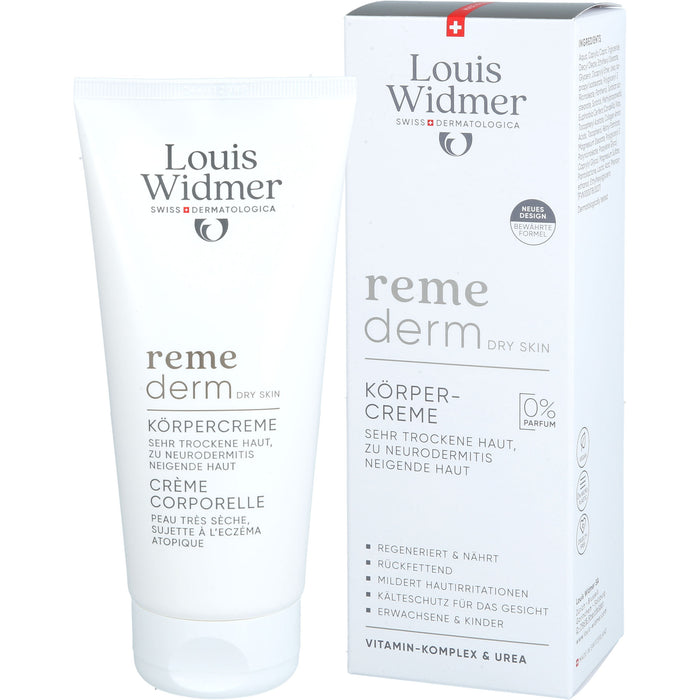 Louis Widmer Remederm Körpercreme unparfümiert für sehr trockene Haut, 200 ml Creme