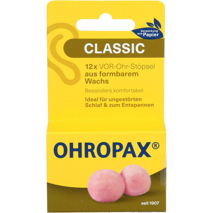 OHROPAX Classic Wachs Vor-Ohr Stöpsel, 12 St. Ohrstöpsel