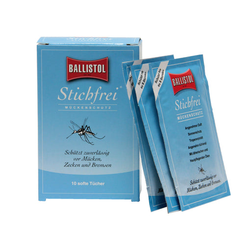 BALLISTOL Stichfrei Mückenschutz Pflegetücher, 10 St. Tücher