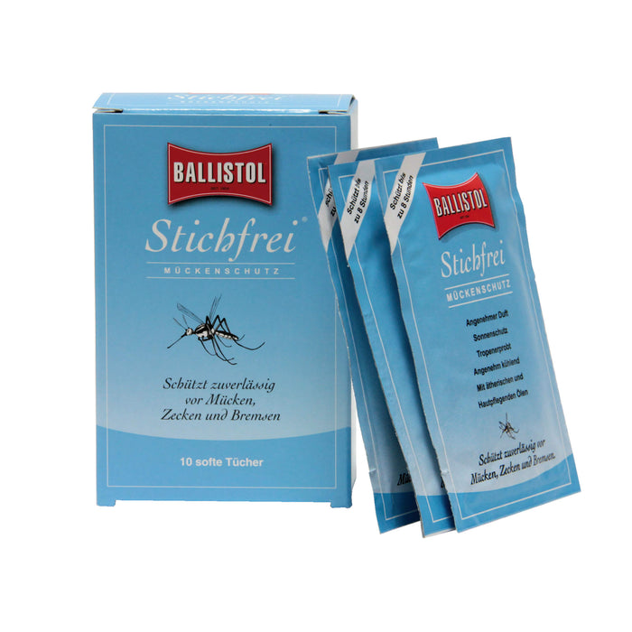 BALLISTOL Stichfrei Mückenschutz Pflegetücher, 10 St. Tücher