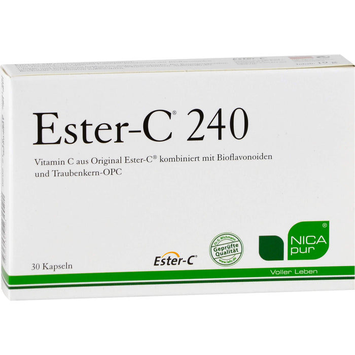 NICApur Ester-C 240 gepuffertes Premium Vitamin C Kapseln, 30 St. Kapseln