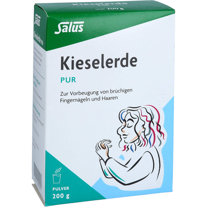 Salus Kieselerde pur Pulver zur Vorbeugung von brüchigen Fingernägeln und Haaren, 200 g Pulver