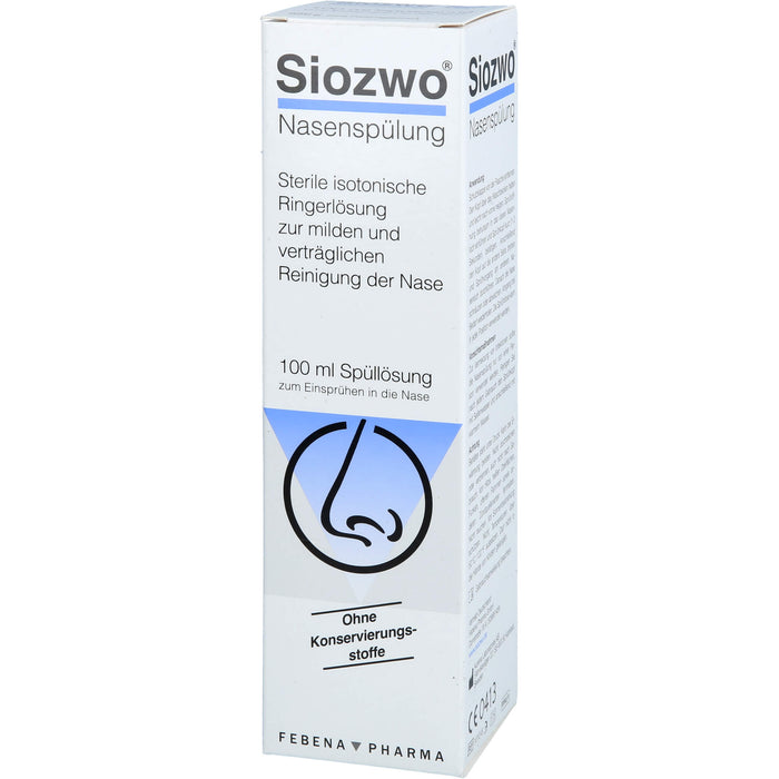 Siozwo Nasenspülung, sterile isotonische Ringerlsg. (ohne Konservierungsstoffe), 100 ml Nasendusche
