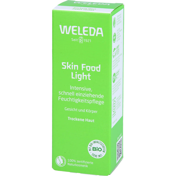 WELEDA Skin Food Light intensive, schnell einziehende Feuchtigkeitspflege für Gesicht und Körper, 30 ml Creme