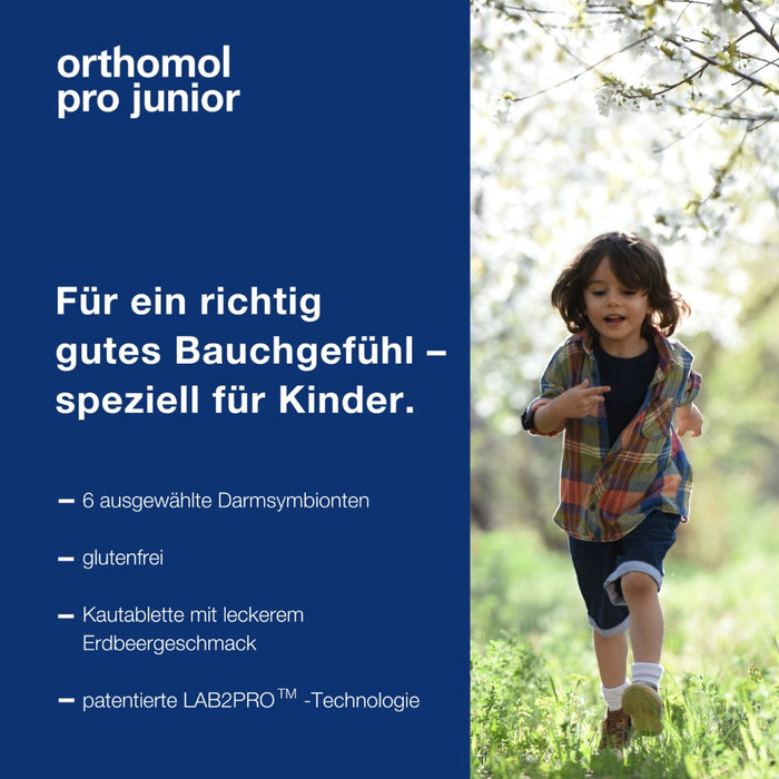 Orthomol Pro junior - enthält eine Kombination ausgewählter Darmsymbionten und Vitamin C - Kautabletten, 10 St. Tagesportionen