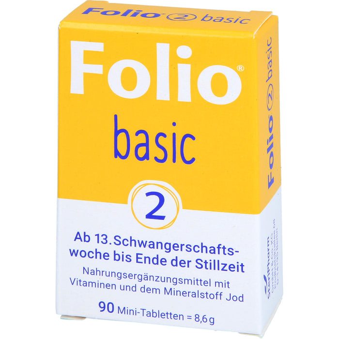 Folio 2 Basic ab 13.Schwangerschaftswoche bis Ende der Stillzeit, 90 St. Tabletten