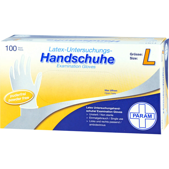 Einmal Handschuhe Latex puderfrei L, 100 St. Handschuhe