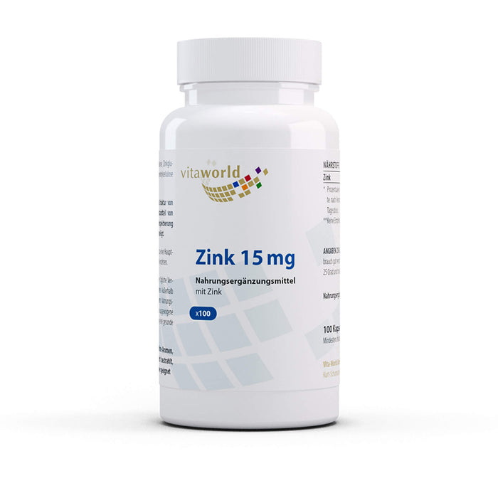Vitaworld Zink 15 mg Kapseln, 100 St. Kapseln