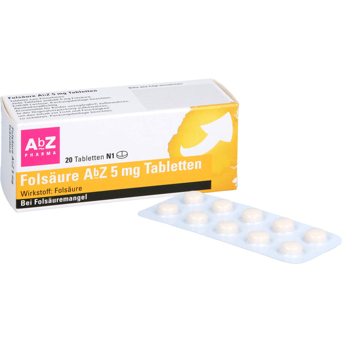 Folsäure AbZ 5 mg Tabletten, 20 St TAB