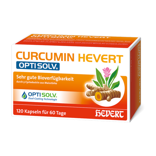 Curcumin Hevert OptiSolv mit innovativer OptiSolv Dual-Coating Technologie für volle Pflanzenpower, 120 St. Tabletten