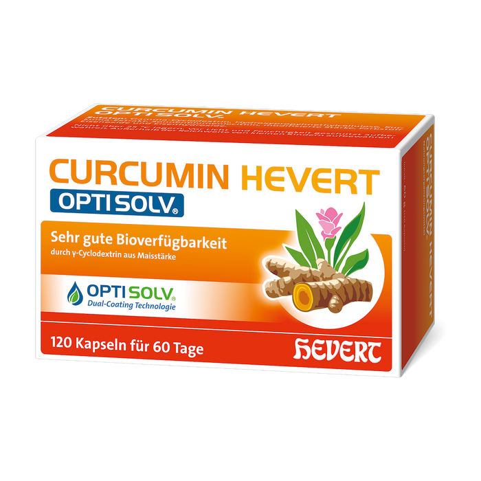 Curcumin Hevert OptiSolv mit innovativer OptiSolv Dual-Coating Technologie für volle Pflanzenpower, 120 St. Tabletten