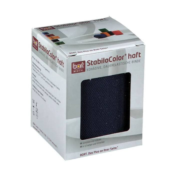 BORT StabiloColor haft kohäsive dauerelastische Binde 8 cm blau, 1 St. Binde