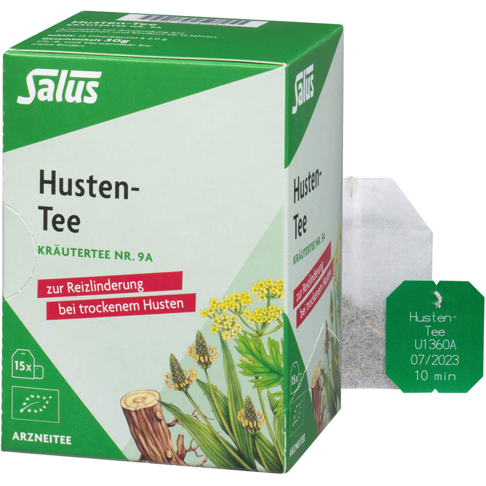 Salus Husten-Tee Kräutertee Nr. 9a zur Reizlinderung bei trockenem Husten, 15 St. Filterbeutel