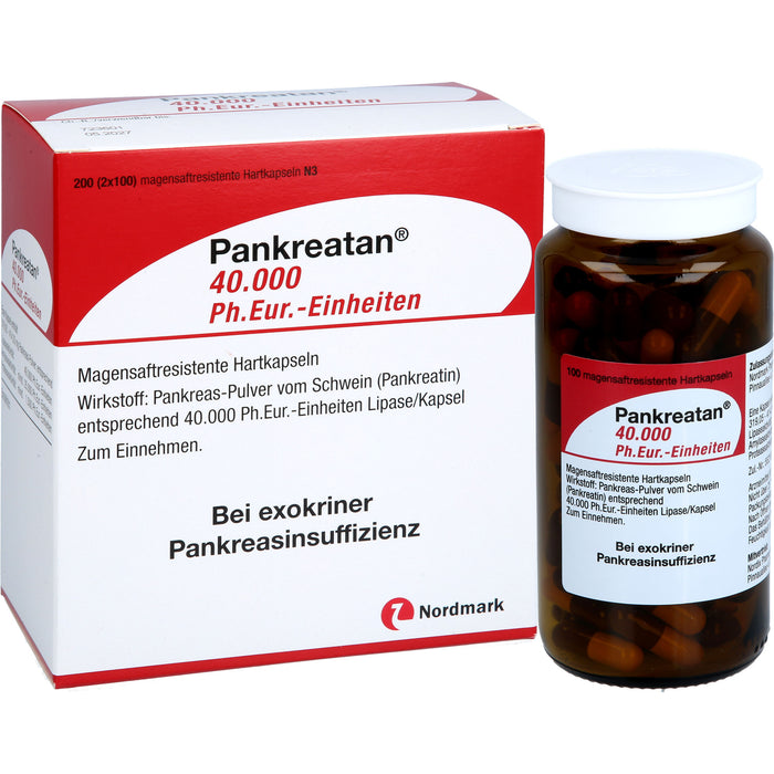 Nordmark Pankreatan 40.000 Kapseln bei exokriner Pankreasinsuffizienz, 200 St. Kapseln