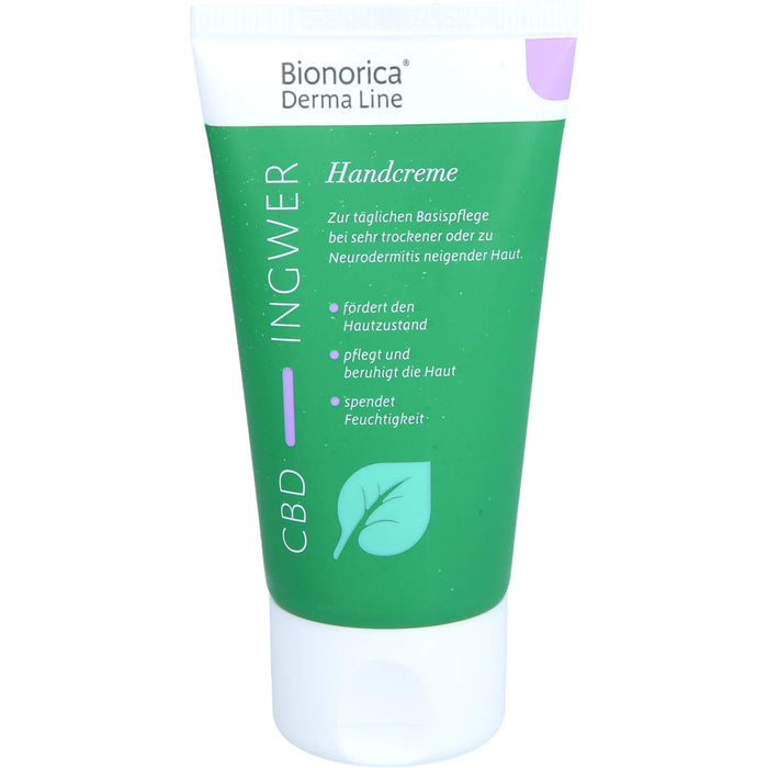 Bionorica Derma Line Handcreme Ingwer-CBD für sehr trockene oder zu Neurodermitis neigende Haut, 50 ml Creme