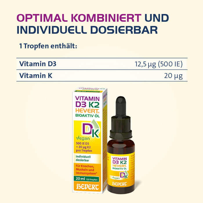 Vitamin D3 K2 Hevert Bioaktiv Öl, 20 ml Öl