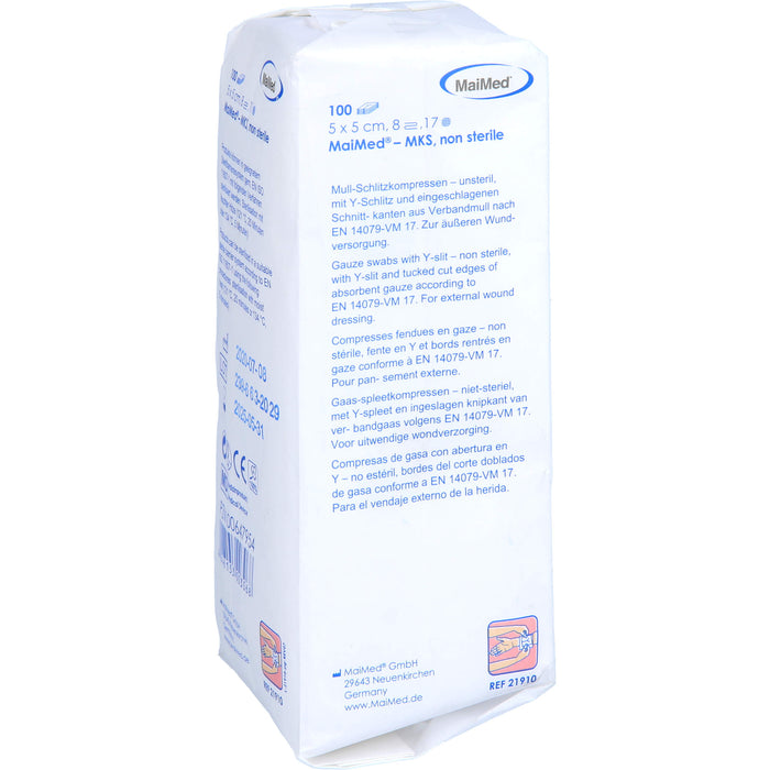 Schlitzkompressen 5x5cm 8-fach unsteril, 100 St KOM