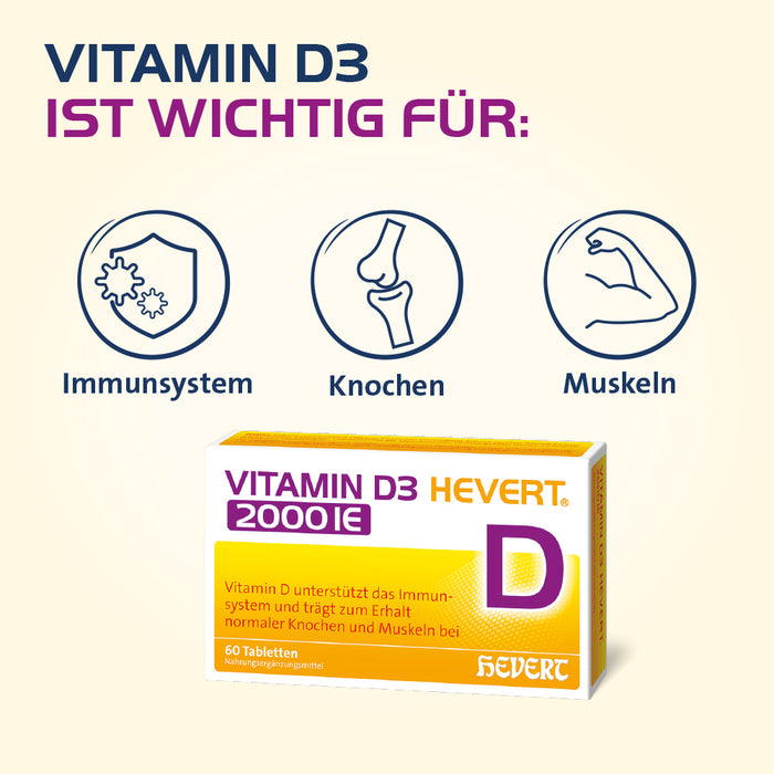 Vitamin D3 Hevert 2000 IE, 60 St. Tabletten