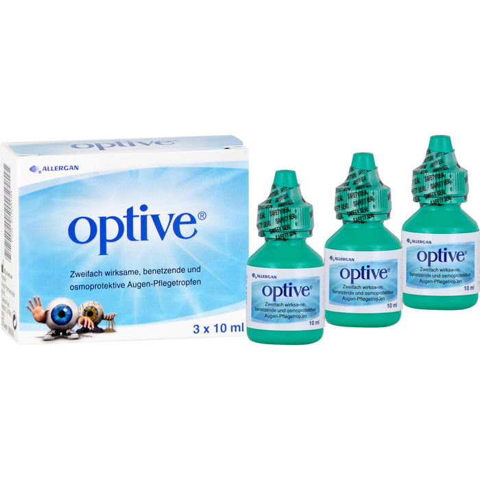 Optive zweifach wirksame, benetzende und osmoprotektive Augen-Pflegetropfen, 30 ml Lösung