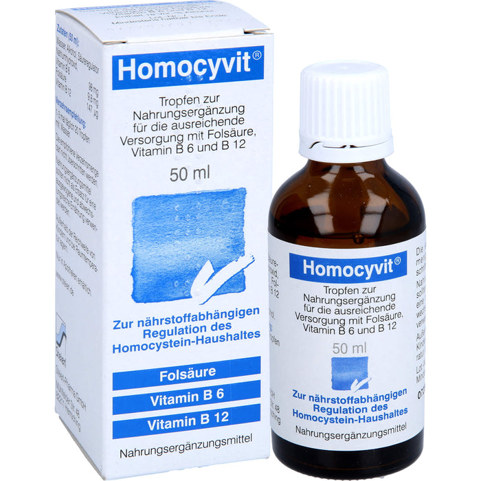Homocyvit Tropfen zur Unterstützung eines normalen Homocystein-Stoffwechsel, 50 ml Lösung
