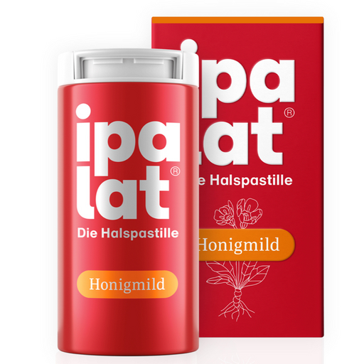 ipalat Die Halspastille Honigmild: Naturkraft bewährt bei Heiserkeit & Hustenreiz, 40 St. Pastillen