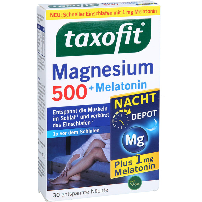 Taxofit Magnesium 500 Nacht + Melatonin Tabletten, 30 St. Tabletten