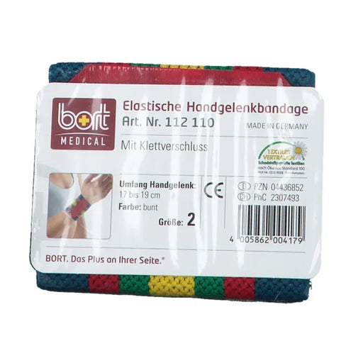 BORT Elastische Handgelenkbandage bunt Größe 2 17-19 cm, 1 St. Bandage