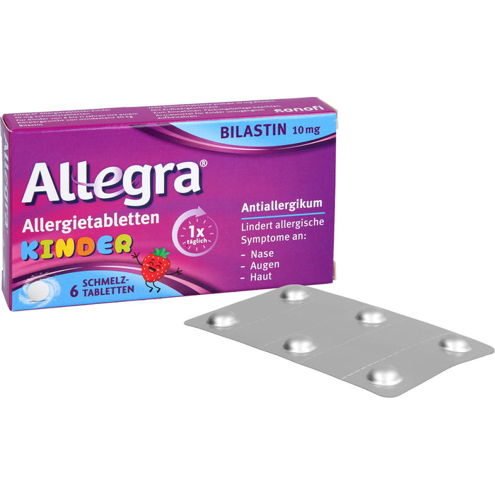 Allegra Allergietabletten für Kinder 10 mg Bilastin Schmelztabletten, 6 St. Tabletten
