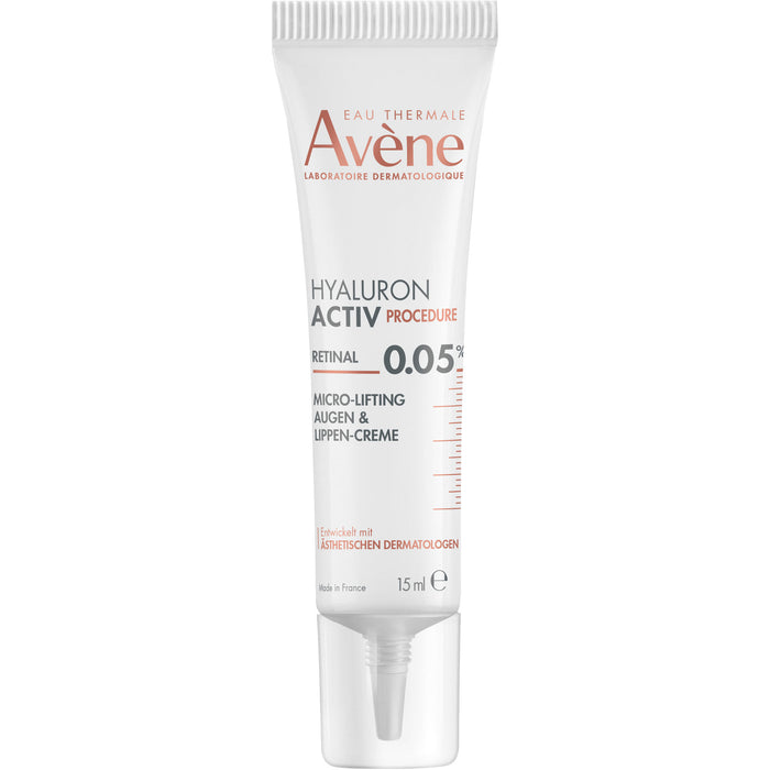 Avène Hyaluron Activ Procedure 0,05 % Retinal Micro-Lifting Creme für Augen und Lippen, 15 ml Creme