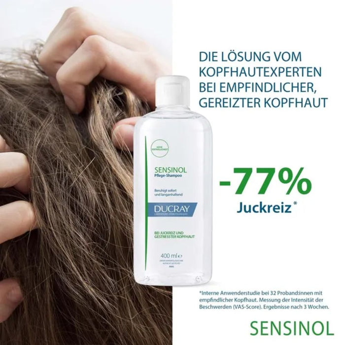 DUCRAY SENSINOL Pflegeshampoo bei Juckreiz und gestresster Kopfhaut, 400 ml Shampoo