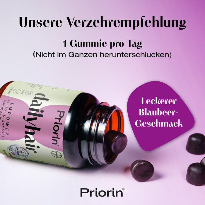 Priorin dailyhair Empower Biotin Gummies für natürlich starke Haare, 30 St. Gummidrops