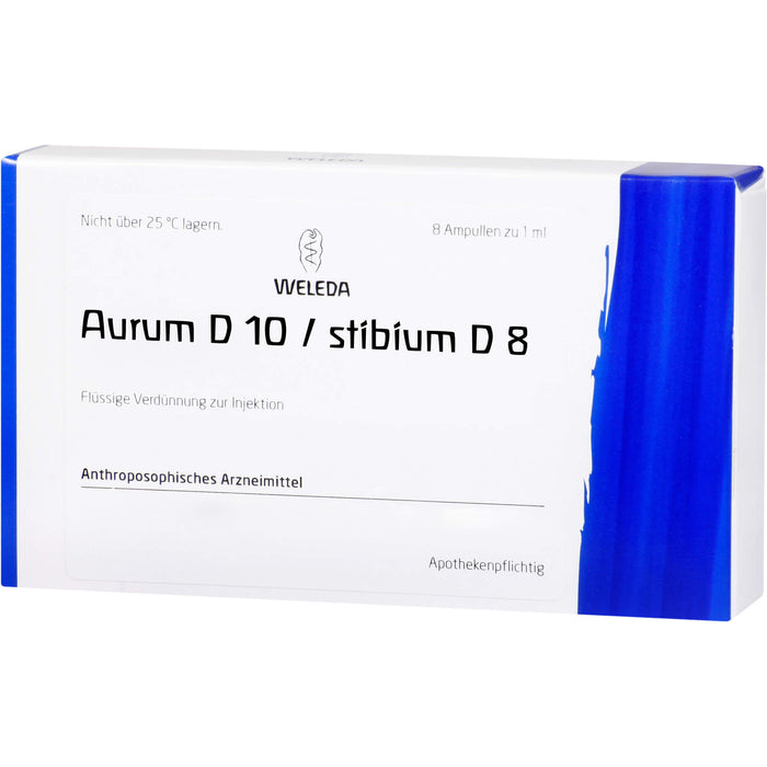 Aurum D10/Stibium D8 WELEDA Amp., 8 St. Ampullen