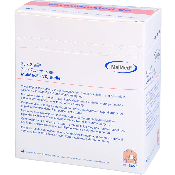 MaiMed Vlieskompressen - steril 7,5 x 7,5 cm, 50 St. Kompressen
