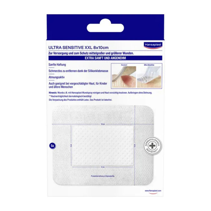 Hansaplast Wundverband Ultra Sensitive 8 x 10 cm XXL, 5 St. Verband