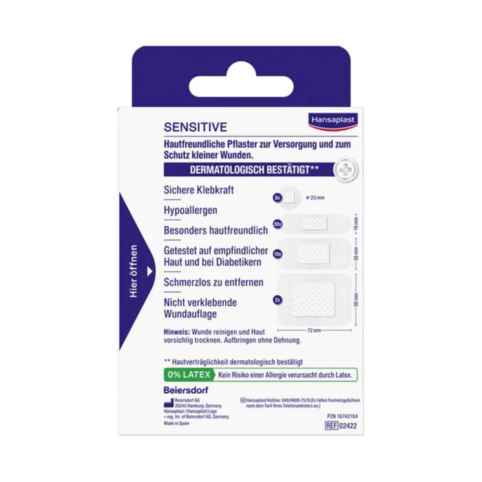 Hansaplast Sensitive Pflaster Hypoallergen 40 Str, 40 St. Pflaster