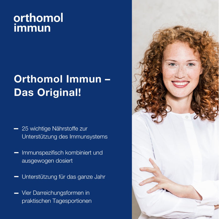 Orthomol Immun - Mikronährstoffe zur Unterstützung des Immunsystems - Nahrungsergänzung mit Vitamin C, Vitamin D und Zink - Granulat, 30 St. Tagesportionen