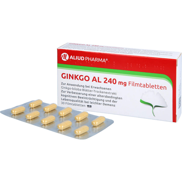 Ginkgo AL 240 mg Filmtabletten für Gedächtnis und Konzentration bei leichter Demenz, 30 St. Tabletten