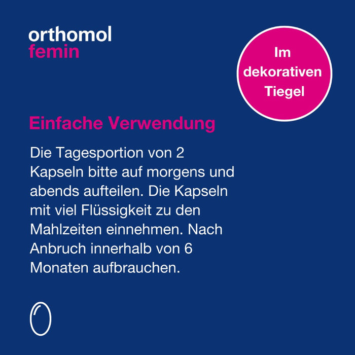 Orthomol Femin - Mikronährstoffe für Frauen in den Wechseljahren - mit Biotin, Selen, Zink, Nachtkerzenöl, Coenzym Q10, 30 St. Tagesportionen