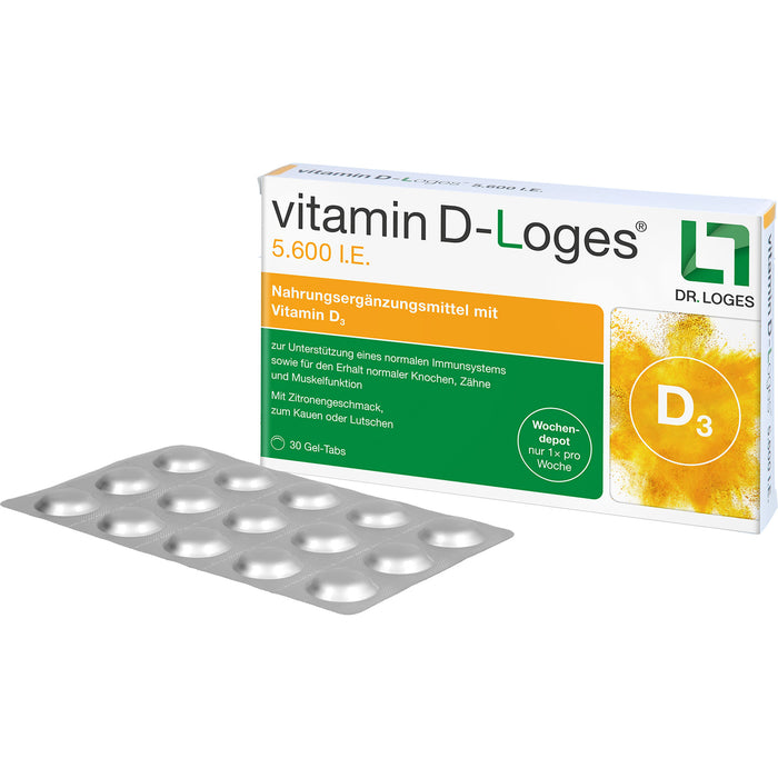 vitamin D-Loges 5.600 I.E. Gel-Tabs, 30 St. Tabletten