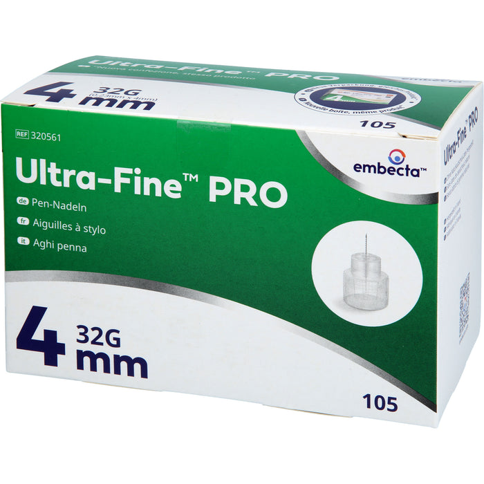 Embecta Ultra-Fine™ PRO Pen-Nadeln 32G 4 mm, 105 St. Packung