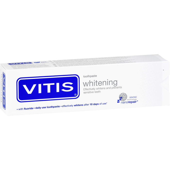 VITIS Whitening Zahnpasta hellt die Zähne effektiv auf und schützt den Zahnschmelz, 100 ml Zahncreme