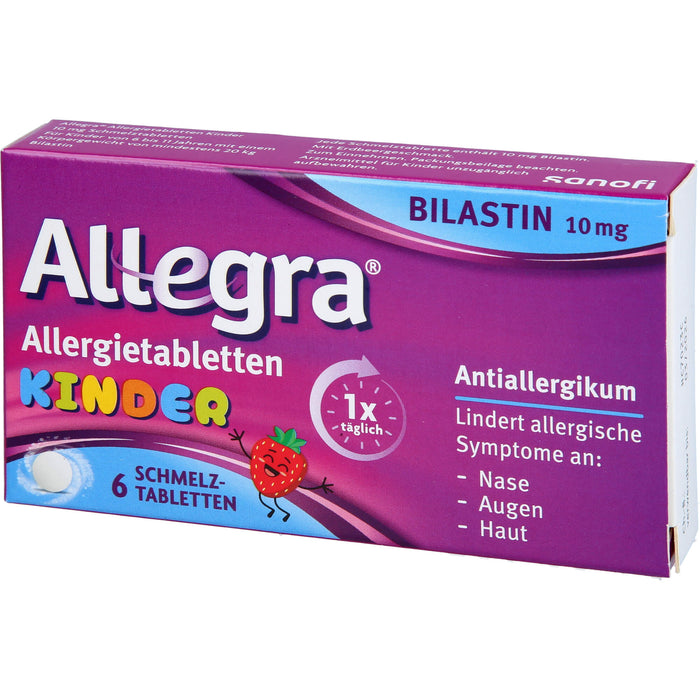 Allegra Allergietabletten für Kinder 10 mg Bilastin Schmelztabletten, 6 St. Tabletten