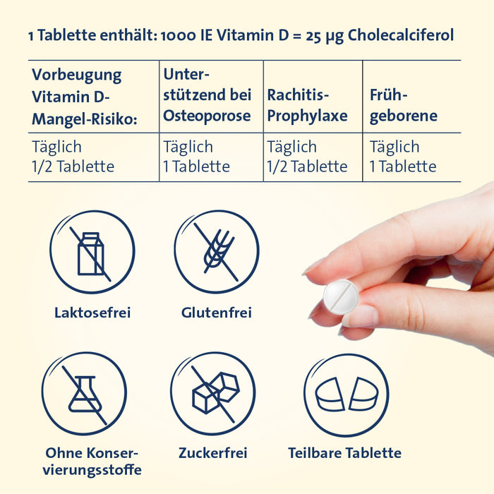 Vitamin D3 Hevert 1000 IE, 200 St. Tabletten
