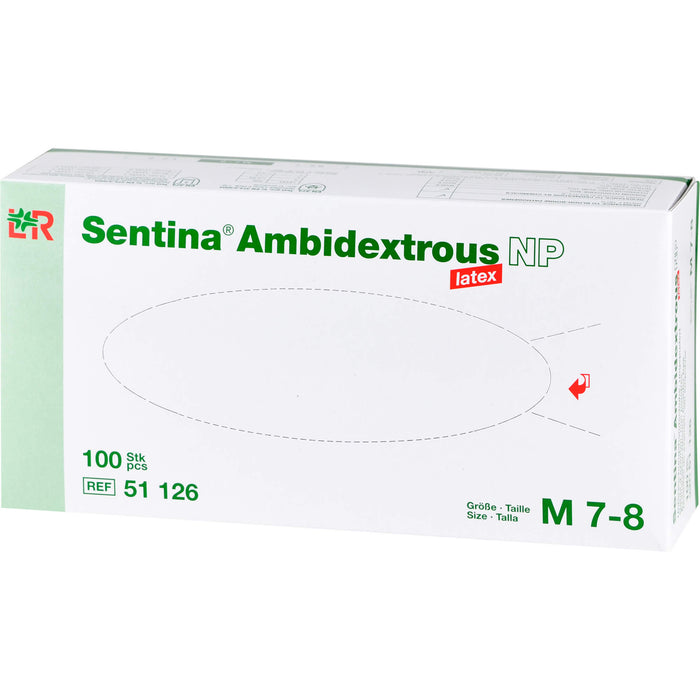 Sentina Ambidextrous Latex Gr. M unsteril Untersuchungshandschuhe, 100 St. Handschuhe