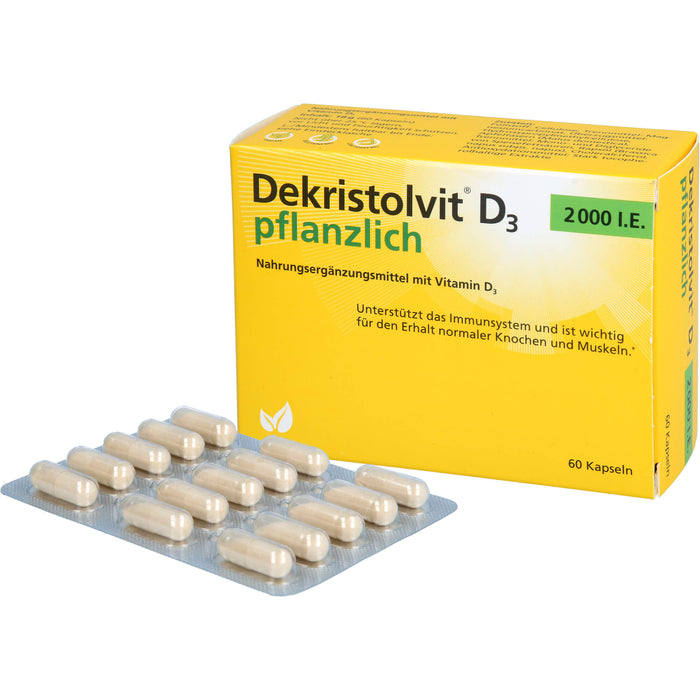 Dekristolvit D3 2000 I.E. Kapseln unterstützt das Immunsystem und den Erhalt normaler Knochen und Muskeln, 60 St. Kapseln