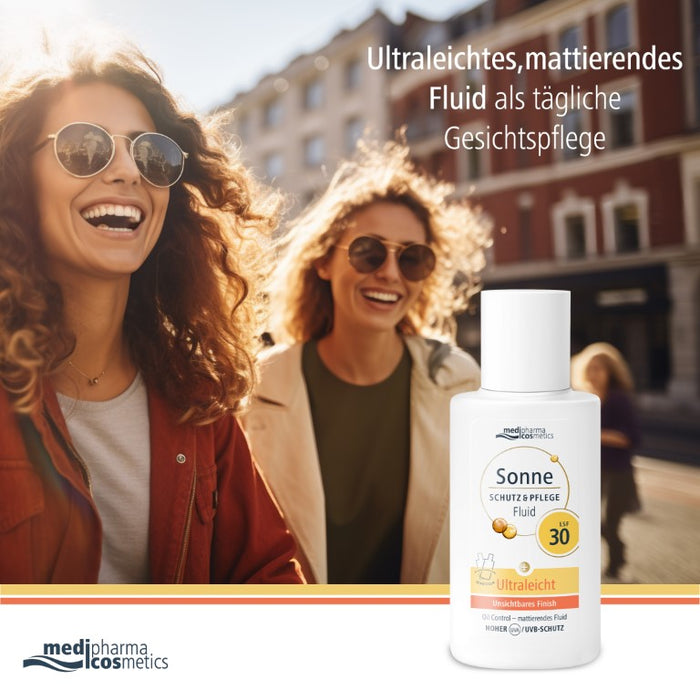 Medipharma Cosmetics Sonne Schutz & Pflege Fluid LSF 30 ultraleicht mit unsichtbarem Finish, 50 ml Lösung